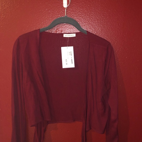 Wine red tie blouse - Picture 2 of 3
